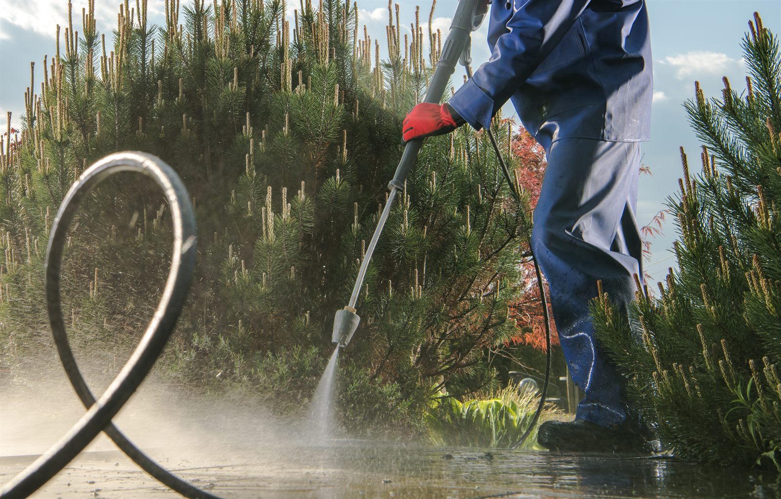 Pressure Washing in progress